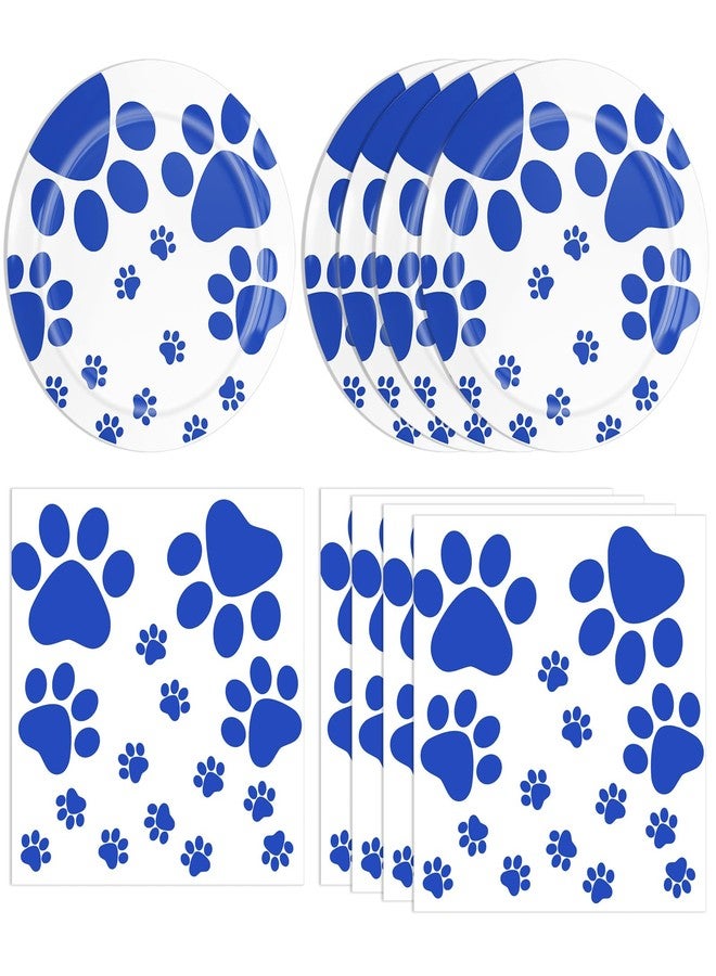DURYGEN 40PCS Blue Paw Print Party Supplies Dog Themed Birthday decorations Disposable Tableware Including Plates Napkins for Dog Birthday Baby Shower Pet Lover Supplies - Image 1